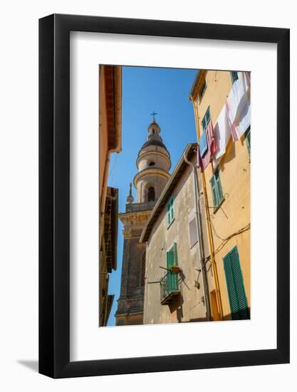 View of Medieval Basilique Saint Michel, Menton, Alpes-Maritimes, Cote D'Azur, Provence-Frank Fell-Framed Photographic Print