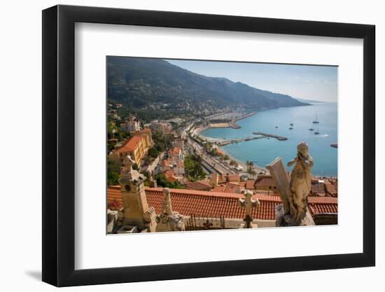 View of Medieval Menton and Basilique Saint Michel, Alpes-Maritimes, Cote D'Azur-Frank Fell-Framed Photographic Print