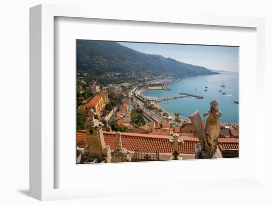 View of Medieval Menton and Basilique Saint Michel, Alpes-Maritimes, Cote D'Azur-Frank Fell-Framed Photographic Print