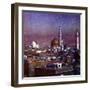 View of Medina, Arabia, by Moonlight, Showing the Dome of the Tomb of the Prophet, 1918-Etienne Dinet-Framed Premium Giclee Print