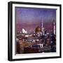 View of Medina, Arabia, by Moonlight, Showing the Dome of the Tomb of the Prophet, 1918-Etienne Dinet-Framed Premium Giclee Print