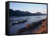 View of Mekong River at Sunset, Luang Prabang, Laos, Indochina, Southeast Asia-Alison Wright-Framed Stretched Canvas