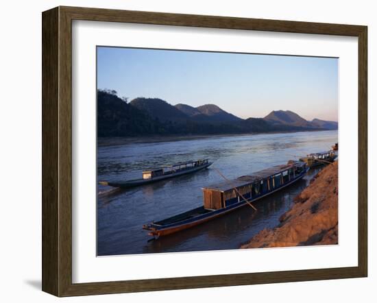 View of Mekong River at Sunset, Luang Prabang, Laos, Indochina, Southeast Asia-Alison Wright-Framed Photographic Print