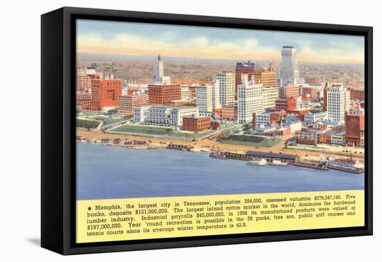 View of Memphis, Tennessee, with Facts-null-Framed Stretched Canvas