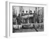 View of Men and Women with their Huge Trout Catch - Seward, AK-Lantern Press-Framed Art Print