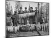 View of Men and Women with their Huge Trout Catch - Seward, AK-Lantern Press-Mounted Art Print