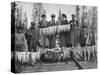 View of Men and Women with their Huge Trout Catch - Seward, AK-Lantern Press-Stretched Canvas