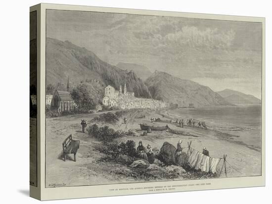 View of Mentone, the Queen's Southern Retreat on the Mediterranean Coast-William 'Crimea' Simpson-Stretched Canvas