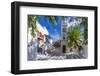 View of Metropolitan Church in cobbled street, Mykonos Town, Mykonos, Cyclades Islands, Aegean Sea-Frank Fell-Framed Photographic Print