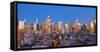 View of Midtown Manhattan from the press lounge rooftop bar, New York, USA-Jordan Banks-Framed Stretched Canvas