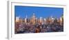 View of Midtown Manhattan from the press lounge rooftop bar, New York, USA-Jordan Banks-Framed Photographic Print