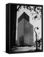 View of Mies Van Der Rohe's Glass Walled Apartment house in Chicago-Ralph Crane-Framed Stretched Canvas