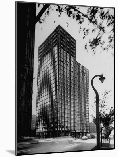 View of Mies Van Der Rohe's Glass Walled Apartment house in Chicago-Ralph Crane-Mounted Photographic Print