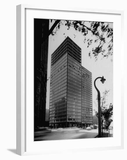 View of Mies Van Der Rohe's Glass Walled Apartment house in Chicago-Ralph Crane-Framed Photographic Print