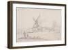 View of Mill with a Windmill on Blackheath, Greenwich, London, 1833-George Shepheard-Framed Giclee Print