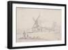 View of Mill with a Windmill on Blackheath, Greenwich, London, 1833-George Shepheard-Framed Giclee Print