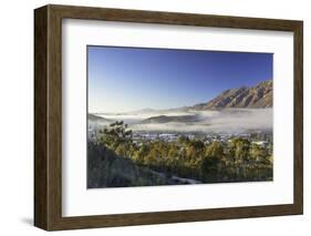 View of mist over Montagu at dawn, Western Cape, South Africa, Africa-Ian Trower-Framed Photographic Print