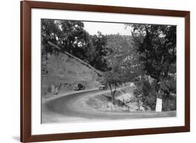 View of Model-T Fords on Redwood Highway - Hopland, CA-Lantern Press-Framed Art Print