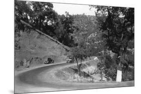 View of Model-T Fords on Redwood Highway - Hopland, CA-Lantern Press-Mounted Art Print