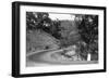 View of Model-T Fords on Redwood Highway - Hopland, CA-Lantern Press-Framed Art Print