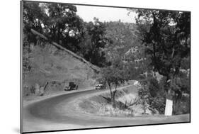 View of Model-T Fords on Redwood Highway - Hopland, CA-Lantern Press-Mounted Art Print