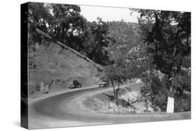 View of Model-T Fords on Redwood Highway - Hopland, CA-Lantern Press-Stretched Canvas