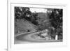 View of Model-T Fords on Redwood Highway - Hopland, CA-Lantern Press-Framed Premium Giclee Print