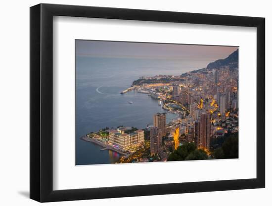 View of Monaco from Above at Dusk, Monaco, Mediterranean, Europe-Frank Fell-Framed Photographic Print