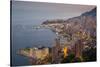 View of Monaco from Above at Dusk, Monaco, Mediterranean, Europe-Frank Fell-Stretched Canvas