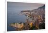 View of Monaco from Above at Dusk, Monaco, Mediterranean, Europe-Frank Fell-Framed Premium Photographic Print
