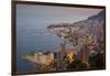 View of Monaco from Above at Dusk, Monaco, Mediterranean, Europe-Frank Fell-Framed Premium Photographic Print