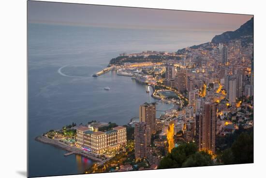 View of Monaco from Above at Dusk, Monaco, Mediterranean, Europe-Frank Fell-Mounted Premium Photographic Print