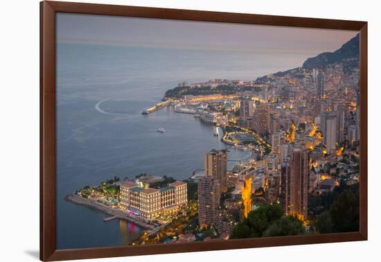 View of Monaco from Above at Dusk, Monaco, Mediterranean, Europe-Frank Fell-Framed Photographic Print