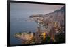 View of Monaco from Above at Dusk, Monaco, Mediterranean, Europe-Frank Fell-Framed Photographic Print