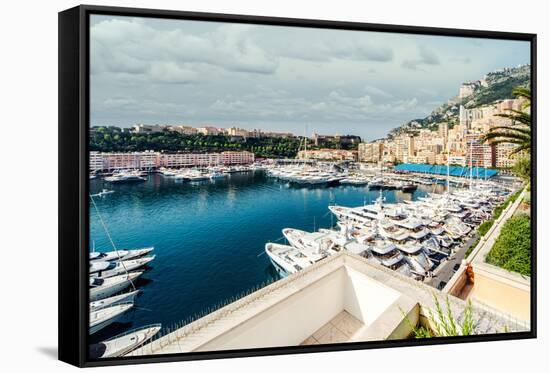 View of Monaco Harbor-amok-Framed Stretched Canvas