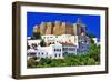 View of Monastery of St.John in Patmos Island, Dodecanese, Greece. Unesco Heritage Site-Maugli-l-Framed Photographic Print