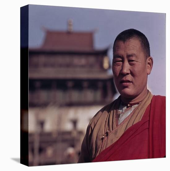 View of Mongolian lama-Werner Forman-Stretched Canvas