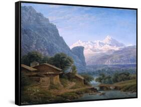 View of Mont Blanc - Karl Friedrich Schinkel (1781-1841). Oil on Canvas, 1813. Dimension : 37,5X42-Karl Friedrich Schinkel-Framed Stretched Canvas