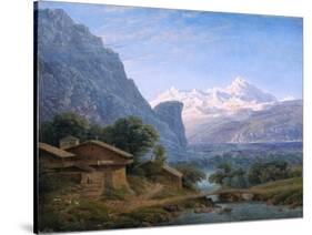 View of Mont Blanc - Karl Friedrich Schinkel (1781-1841). Oil on Canvas, 1813. Dimension : 37,5X42-Karl Friedrich Schinkel-Stretched Canvas