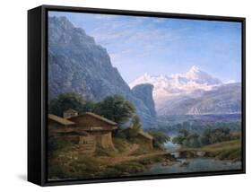 View of Mont Blanc - Karl Friedrich Schinkel (1781-1841). Oil on Canvas, 1813. Dimension : 37,5X42-Karl Friedrich Schinkel-Framed Stretched Canvas