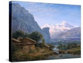 View of Mont Blanc - Karl Friedrich Schinkel (1781-1841). Oil on Canvas, 1813. Dimension : 37,5X42-Karl Friedrich Schinkel-Stretched Canvas