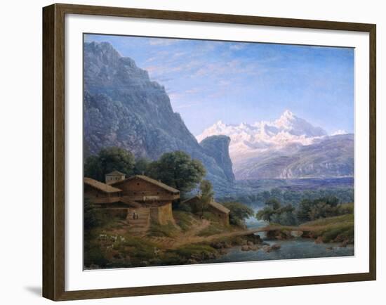 View of Mont Blanc - Karl Friedrich Schinkel (1781-1841). Oil on Canvas, 1813. Dimension : 37,5X42-Karl Friedrich Schinkel-Framed Giclee Print