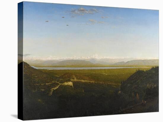 View of Mont Blanc, Seen from La Faucille, C.1865-Theodore Rousseau-Stretched Canvas