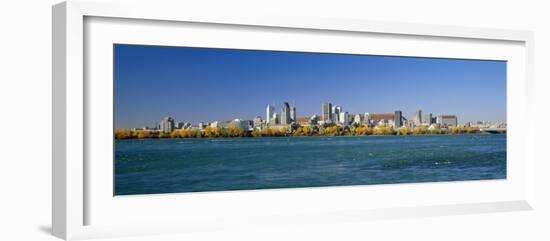 View of Montreal Skyline and the Saint Lawrence River with Mount Royal, Montreal, Quebec, Canada-null-Framed Photographic Print