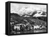 View of Montreux, on Lake Geneva, Switzerland, January 1959-null-Framed Stretched Canvas