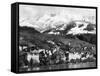 View of Montreux, on Lake Geneva, Switzerland, January 1959-null-Framed Stretched Canvas