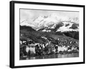 View of Montreux, on Lake Geneva, Switzerland, January 1959-null-Framed Photographic Print