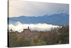 View of Morning Mist and Arboussols-David Lomax-Stretched Canvas