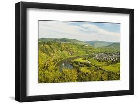 View of Moselle River (Mosel) and Puenderich Village, Rhineland-Palatinate, Germany, Europe-Jochen Schlenker-Framed Photographic Print