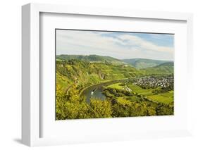 View of Moselle River (Mosel) and Puenderich Village, Rhineland-Palatinate, Germany, Europe-Jochen Schlenker-Framed Photographic Print